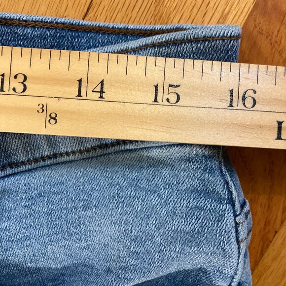 Madewell Jeans Mid-Rise Kick Out 31 Cropped Lt/Medium Blue Wash 5 Pocket Stretch - Picture 4 of 8